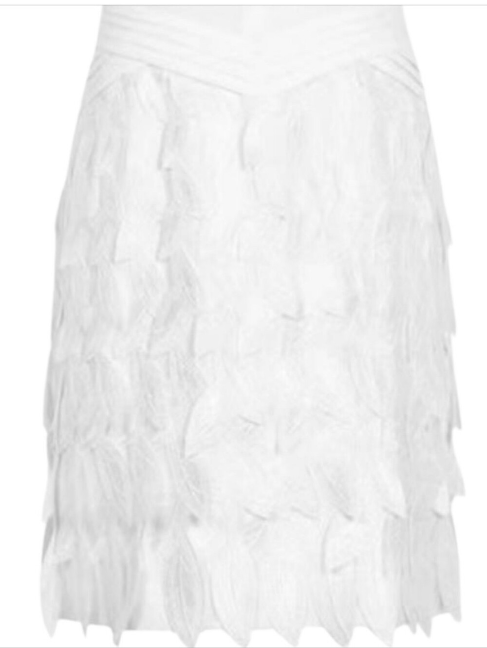 REISS White Flora Feather-Trim Halter Mini Dress Sz 8 - Picture 6 of 16